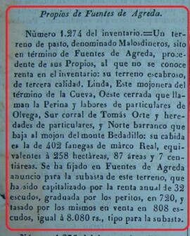 Terreno de pastos en Malos Dineros