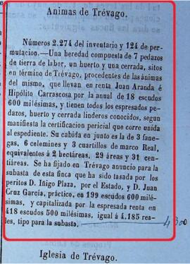 Una heredad compuesta de 7 pedazos, 1 huerto y 1 cerrada en Trévago