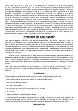Inventario Convento San Agustín