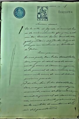 Félix Abad vende su mitad de una fábrica de Harinas en Almenar a  su hermano Julio