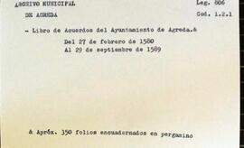 Libro de acuerdos del Ayuntamiento de la Villa de Ágreda