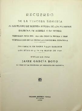 Recuerdo de la tercera romería al Santuario de Nuestra Señora de los Milagros
