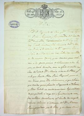 D. Raimundo Oria reclama al Ayuntamiento sobre los gastos de suministros a las tropas