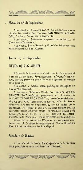 Solemnes cultos religiosos que la Parroquia de S. Miguel Arcángel de Ágreda, celebrará en honor d...