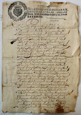 Escritura de obligación de Francisco Orozco a favor de Domingo Santana, mercader