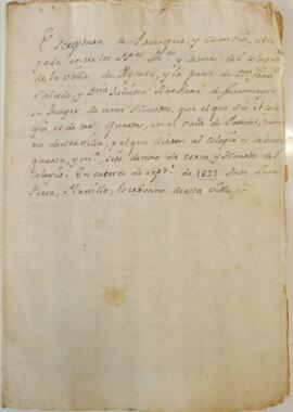 Escritura de trueque de los Padres del Colegio de San Agustín